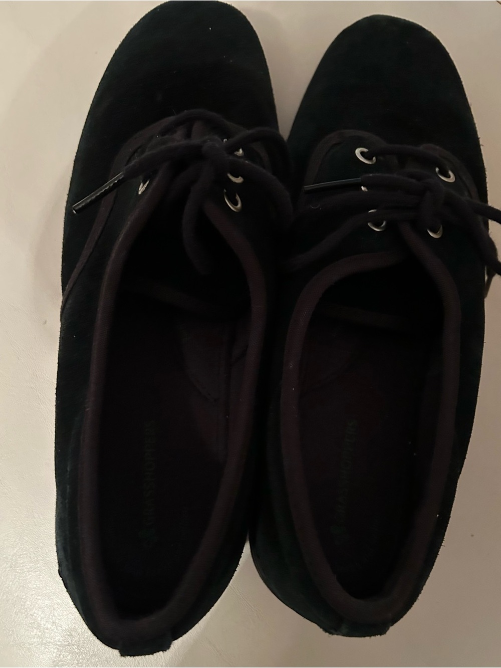 Grasshoppers Black Suede Slip-On Lace-Up Loafers 9W